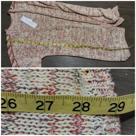 Soft Surroundings Ochoa Cotton Blend Open Front Cardigan Bohemian Beige Size S - Picture 7 of 14